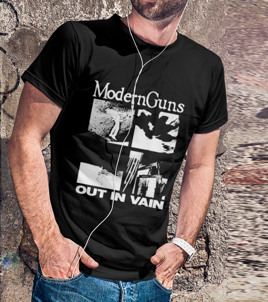 Modern Guns Out In Vain Four-Panel Abstract Imagery T-Shirt