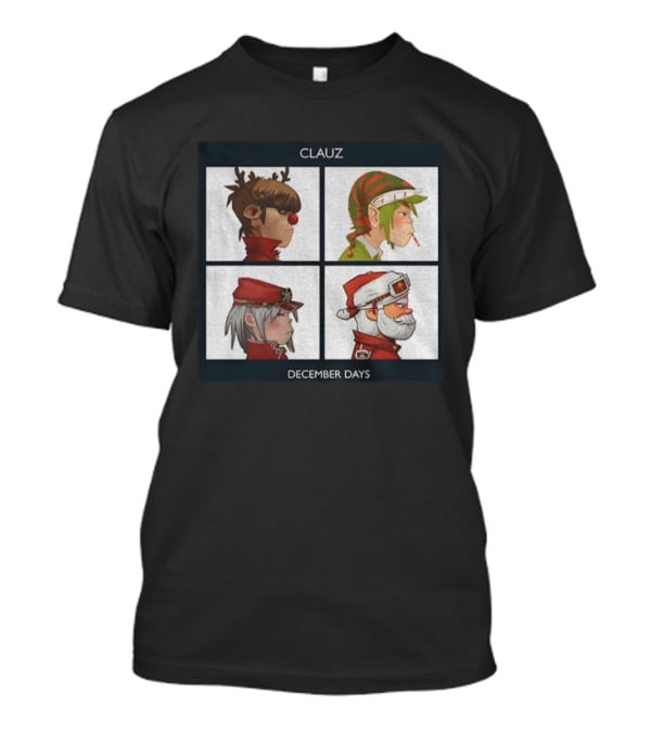 Clauz December Days Christmas Characters Album Cover Parody T-Shirt