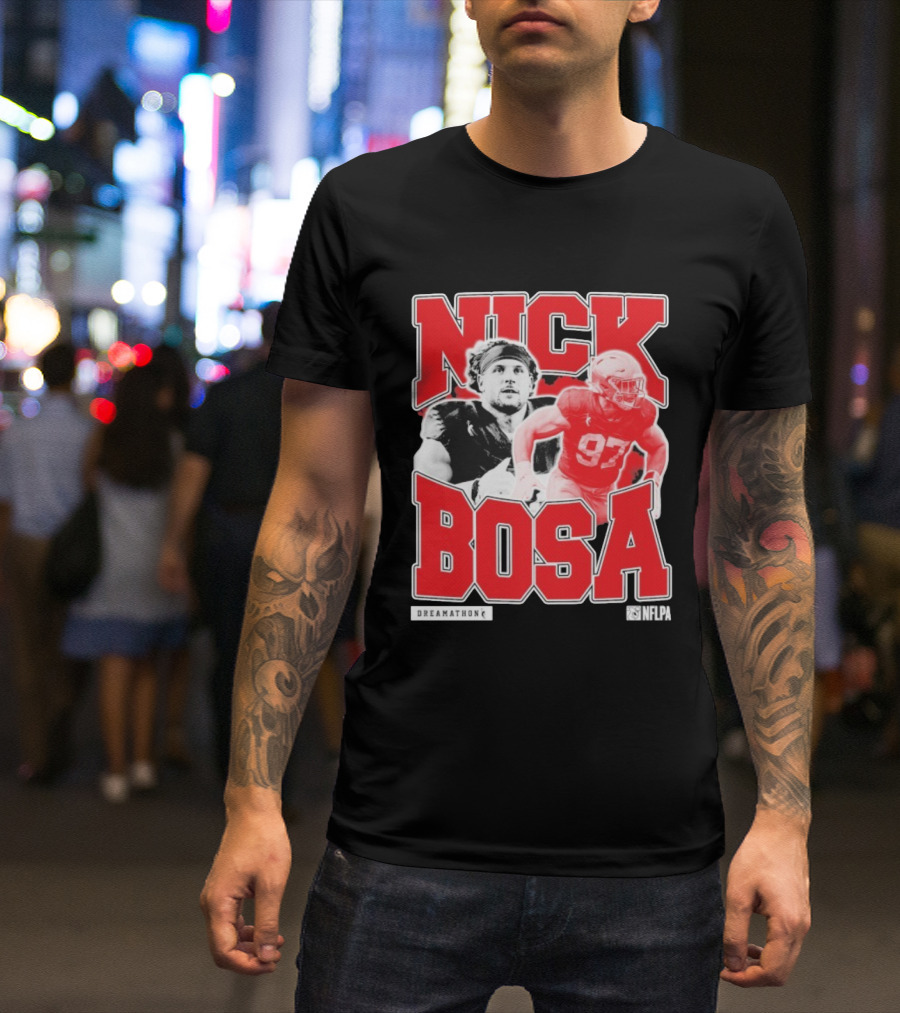 Nick Bosa Dreamathon NFLPA 97 Football Player Portrait T-Shirt