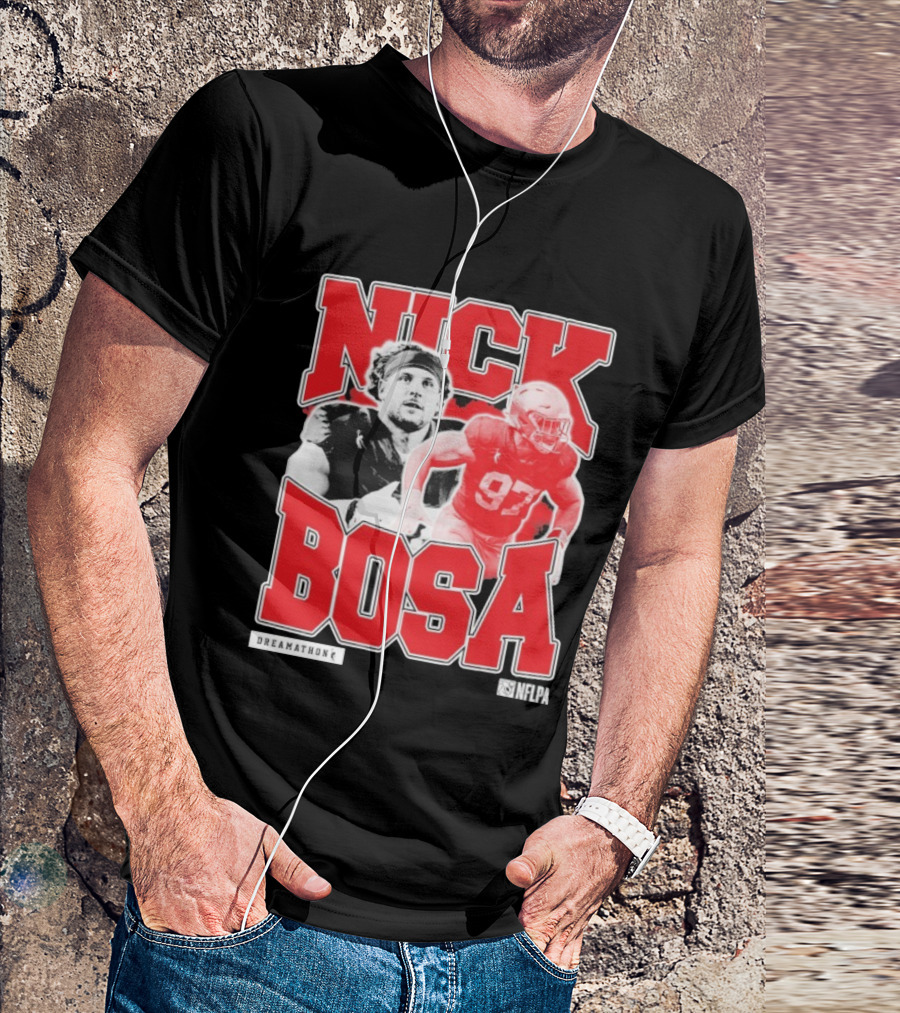 Nick Bosa Dreamathon NFLPA 97 Football Player Portrait T-Shirt