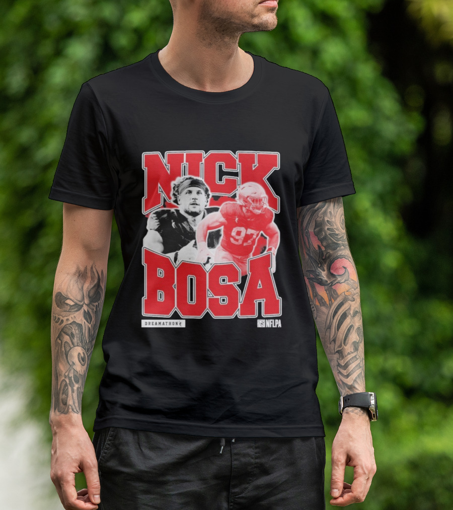 Nick Bosa Dreamathon NFLPA 97 Football Player Portrait T-Shirt