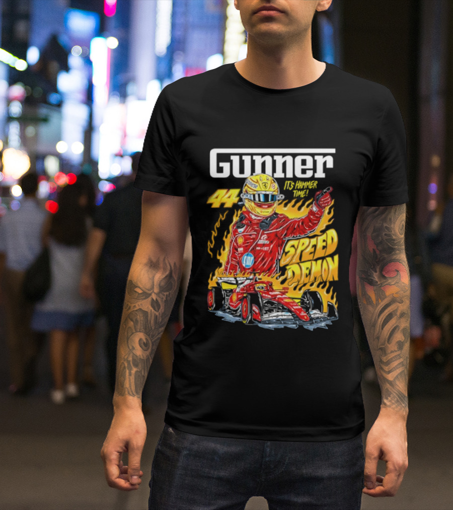 Gunner 44 Speed Demon Lewis Hamilton It's Hammer Time Racing Legend T-Shirt