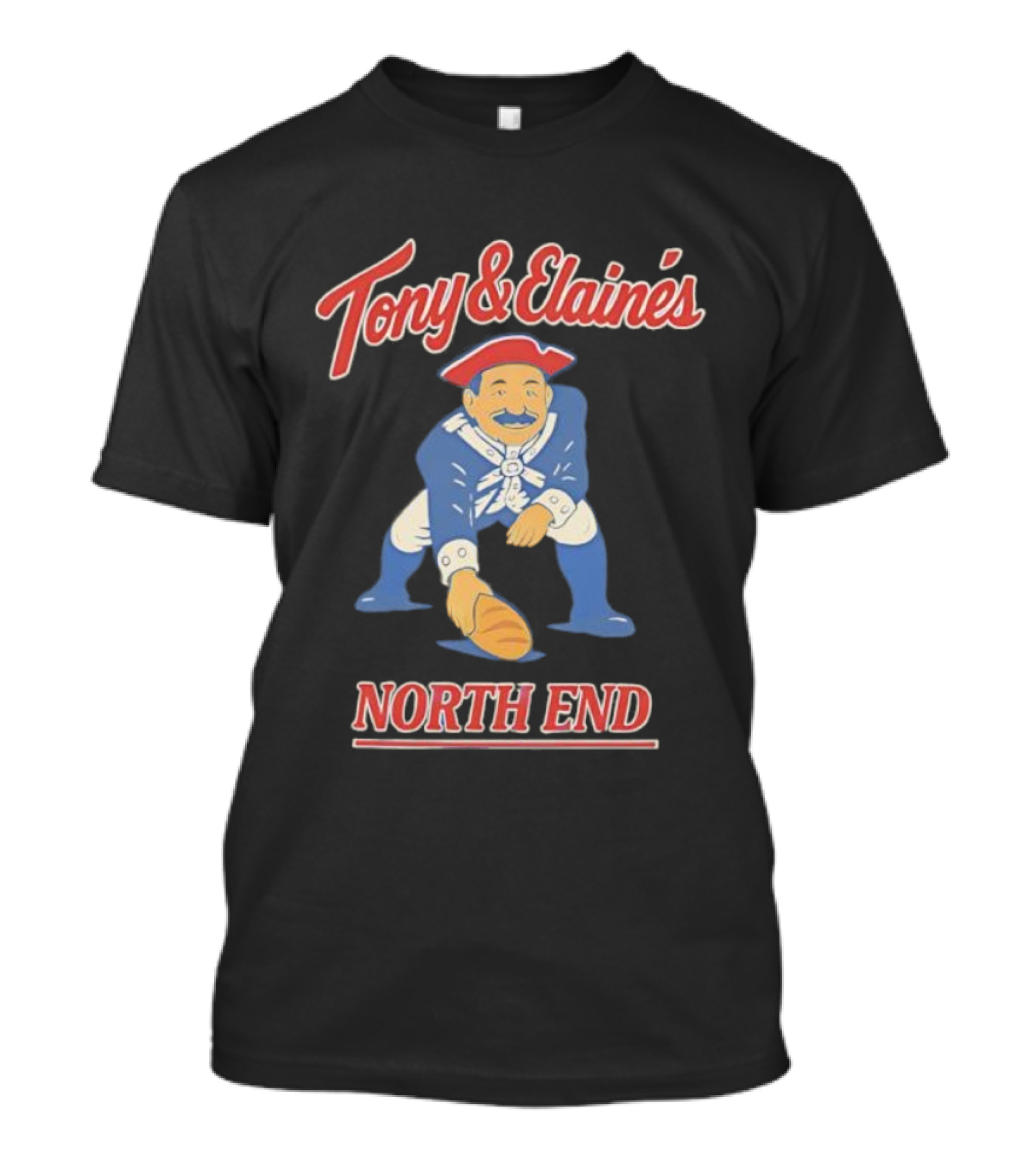 Tony & Elaine’s Colonial Figure Holding Bread North End T-Shirt