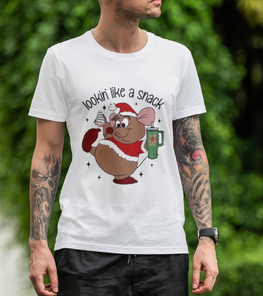 Christmas Cartoon Mouse Lookin' Like A Snack Fat Rat T-Shirt
