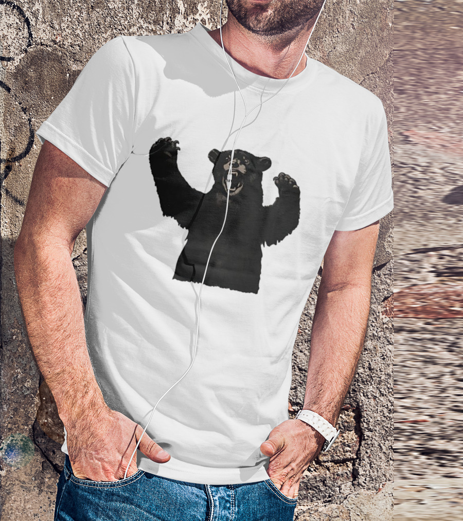 Bear Schmidt Fierce Roaring Black Bear Iconic Expression T-Shirt