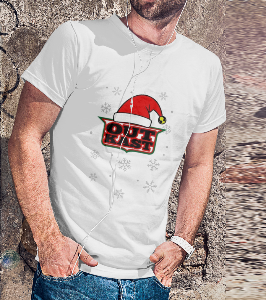 Outkast Christmas Santa Hat Snowflakes T-Shirt
