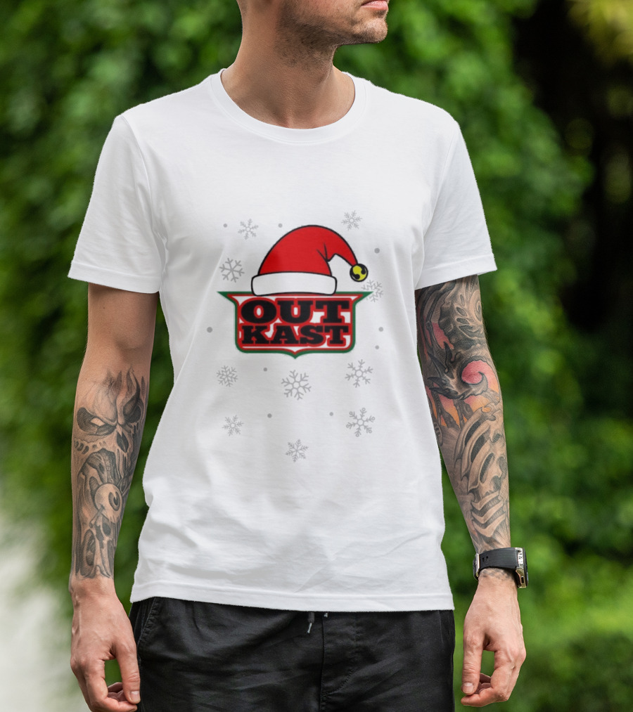 Outkast Christmas Santa Hat Snowflakes T-Shirt