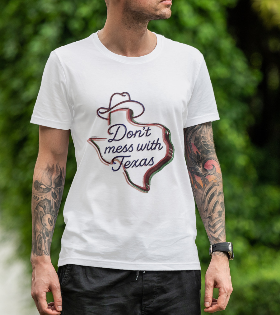 Don’t Mess With Texas Cowboy Hat Outline Map T-Shirt