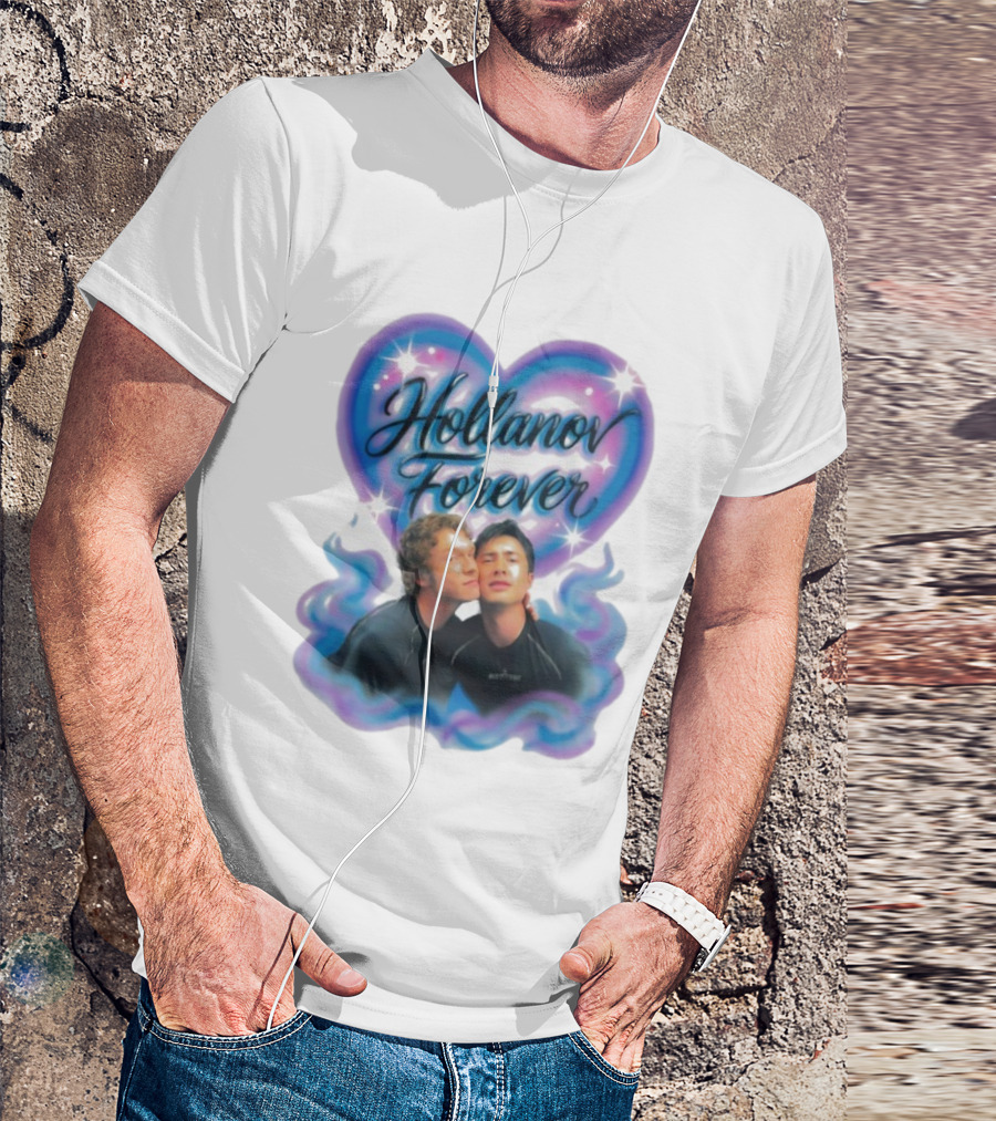 Hollanov Forever Airbrush Heart Blue Pink T-Shirt