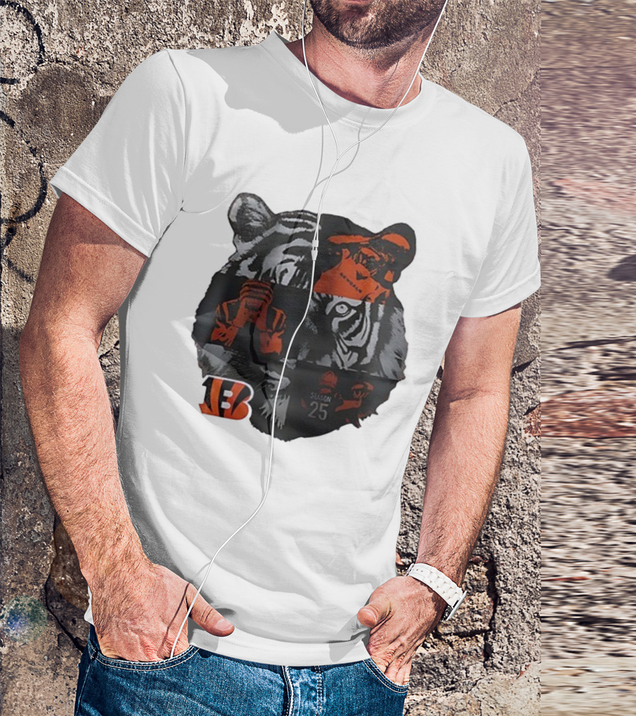 Cincinnati Bengals Season 25 Tiger B Emblem T-Shirt