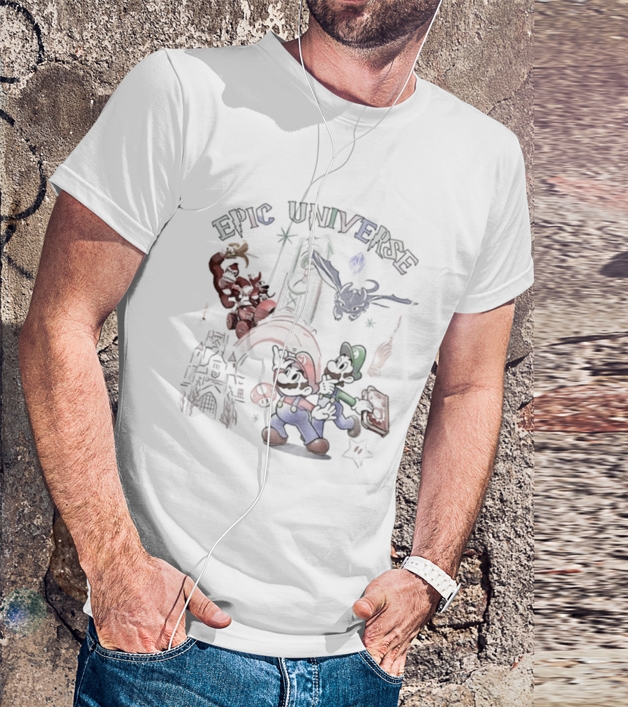 Epic Universe Mario Luigi Donkey Kong How To Train Your Dragon Collaboration T-Shirt