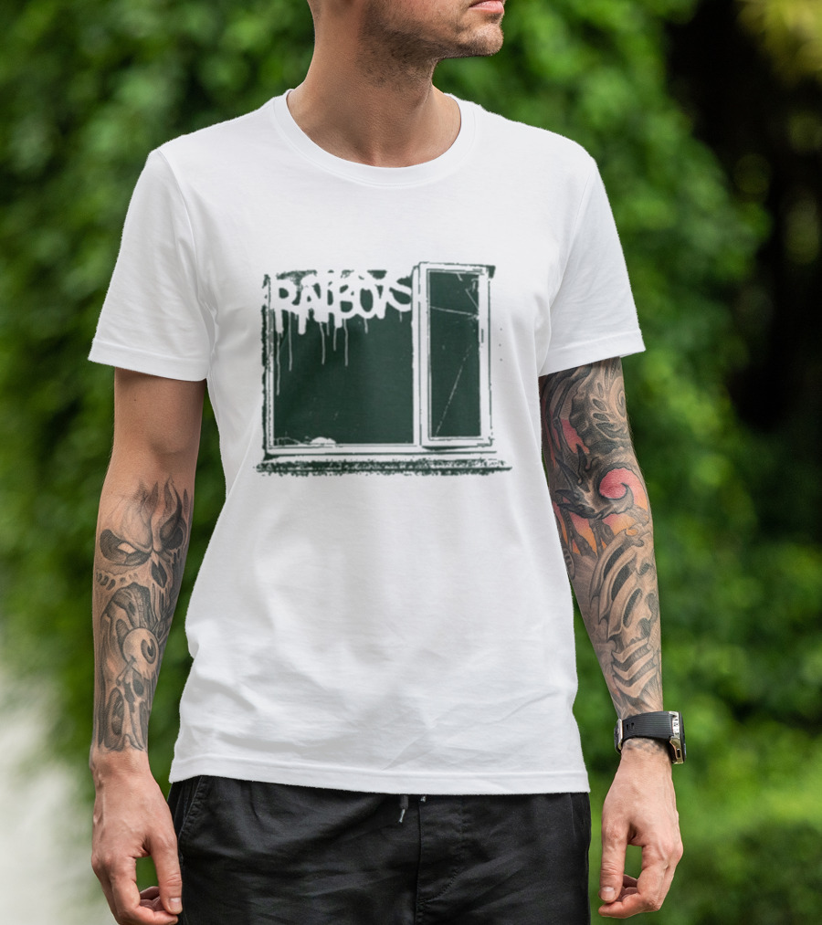 Ratboys Beige Cracked Window Dark Green T-Shirt