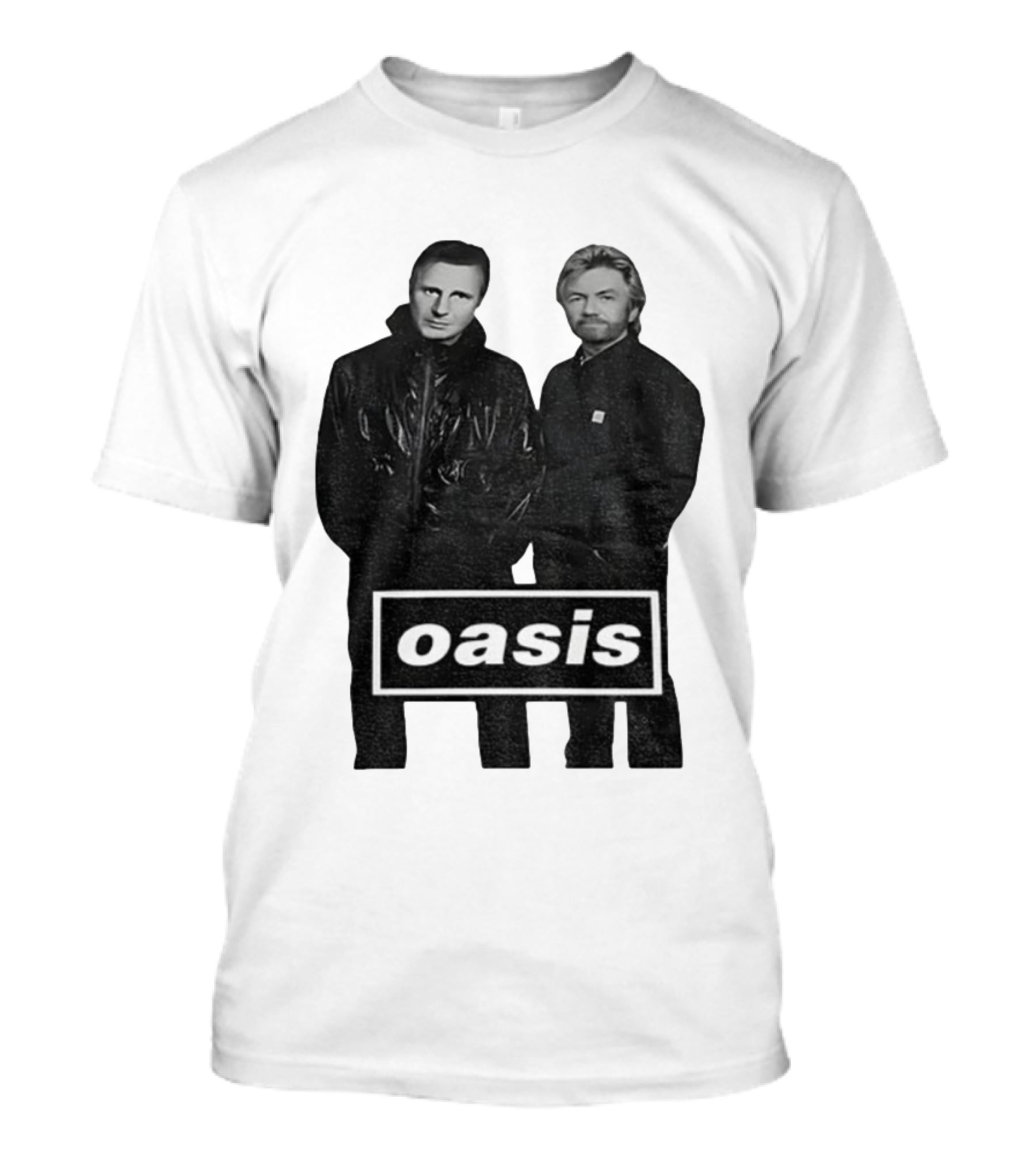 Liam Neeson Noel Edmonds Oasis Band Parody T-Shirt