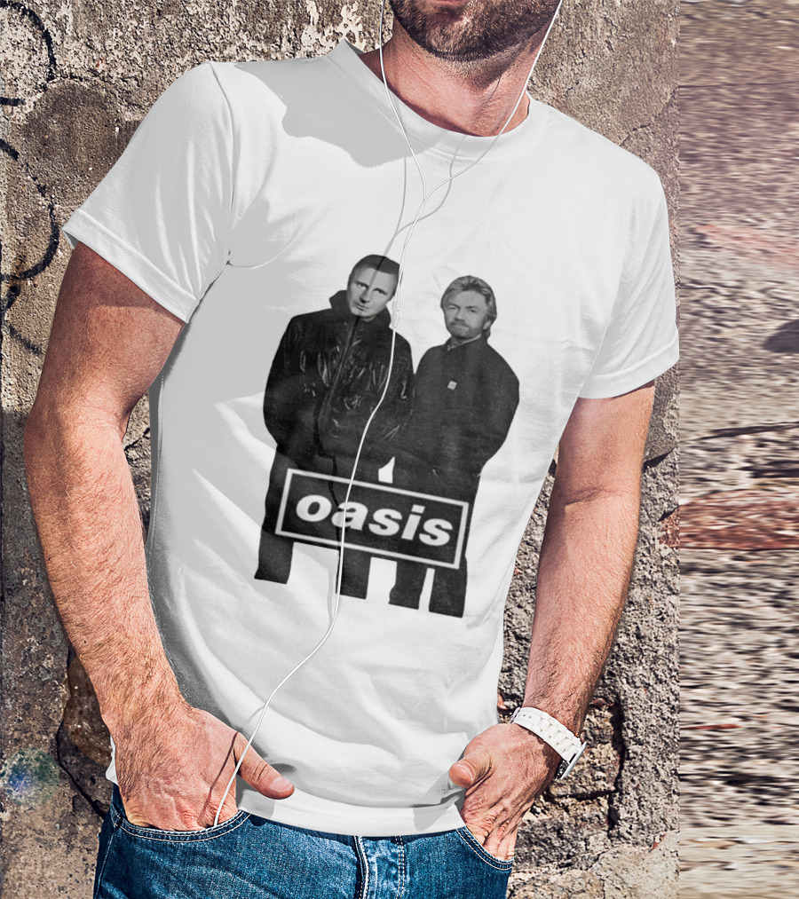 Liam Neeson Noel Edmonds Oasis Band Parody T-Shirt