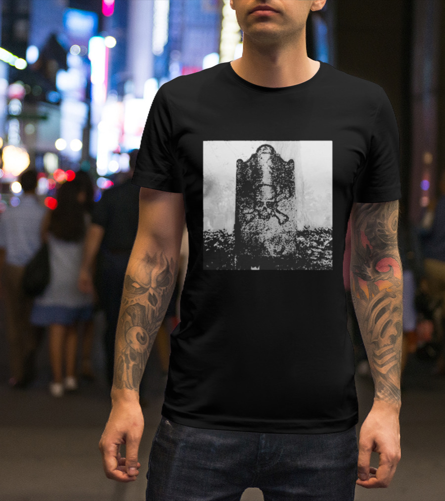 Blood For Blood Skull Crossbones Gravestone Vintage Goth Aesthetic T-Shirt