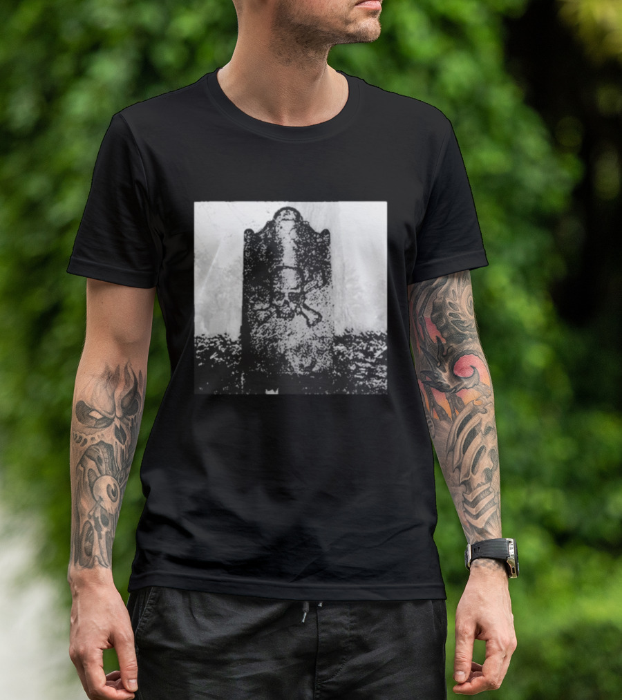 Blood For Blood Skull Crossbones Gravestone Vintage Goth Aesthetic T-Shirt