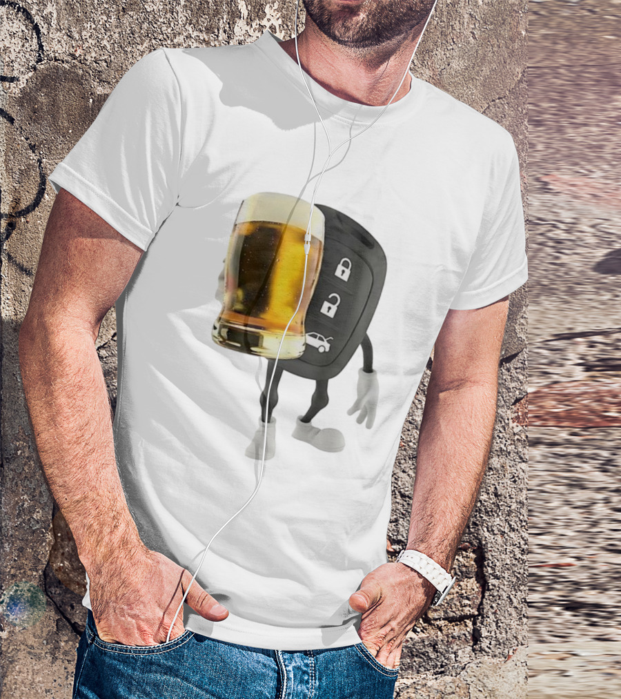 Beer Glass Car Key Locks T-Shirt