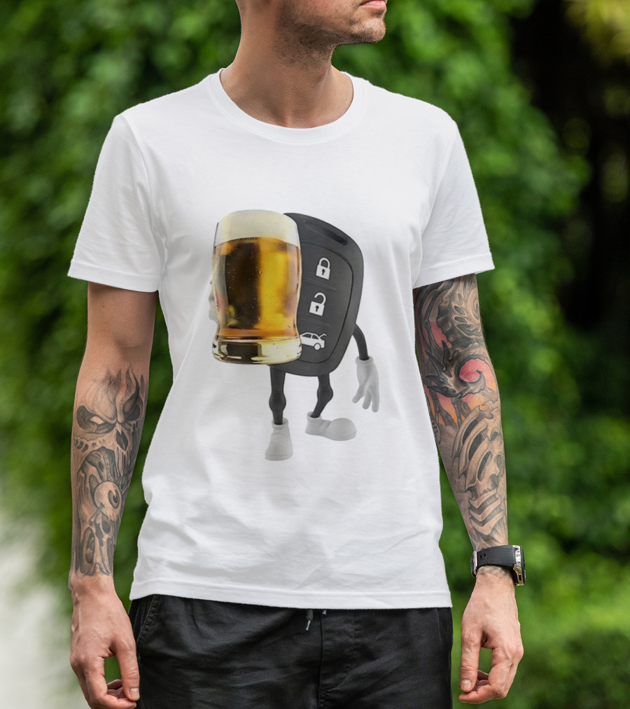 Beer Glass Car Key Locks T-Shirt