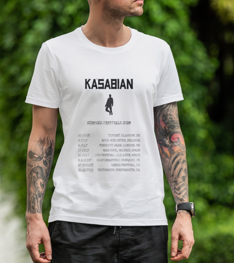 Kasabian Summer Festivals 2026 Tour Dates Black T-Shirt