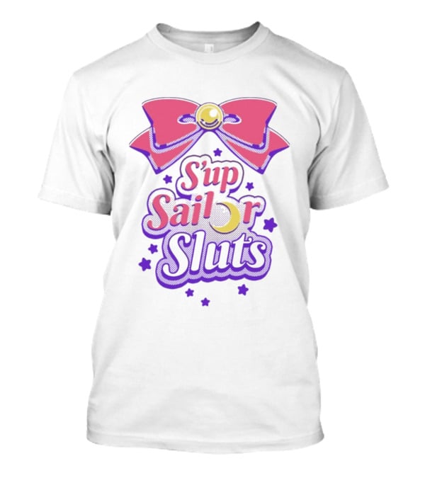 S'up Sailor Moon Bow Stars Crescent Witty Phrase T-Shirt
