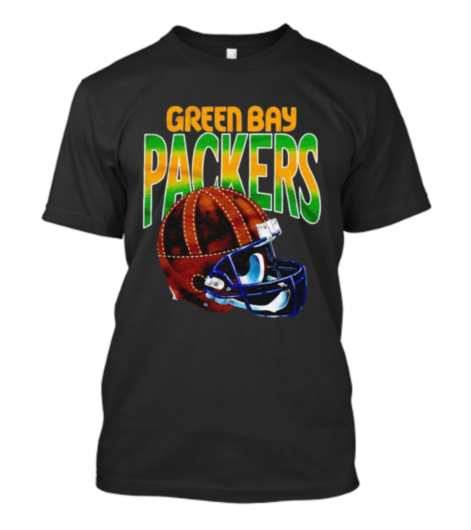 Green Bay Packers Vintage Helmet Gradient Style T-Shirt