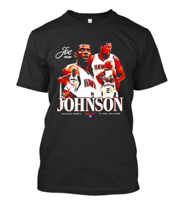 Joe Johnson Atlanta Hawks NBA Basketball Legend And All-Star Hawks Player Image T-Shirt