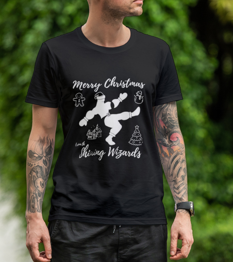 Merry Christmas From Shining Wizards Festive Martial Arts Holiday Greetings T-Shirt