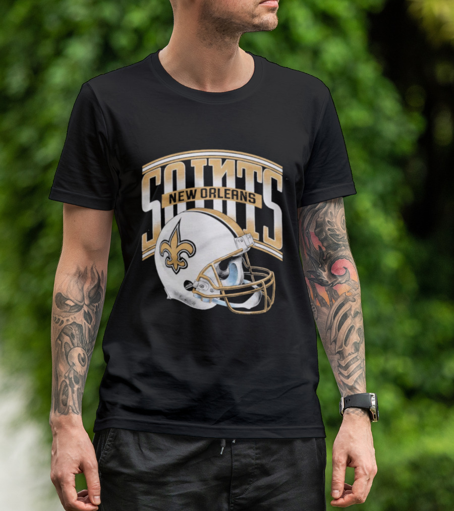 New Orleans Saints Football Helmet Gradient Style T-Shirt