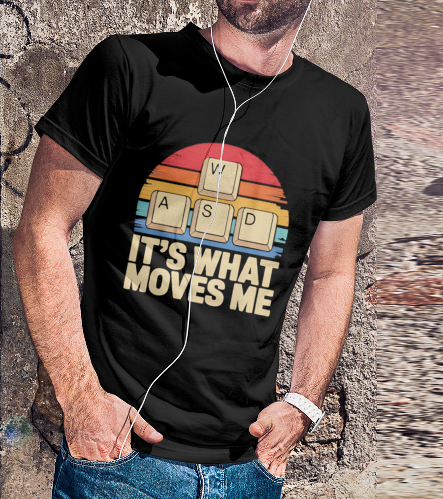 Retro WASD It's What Moves Me Gaming Keys Funny PC Gamer T-Shirt