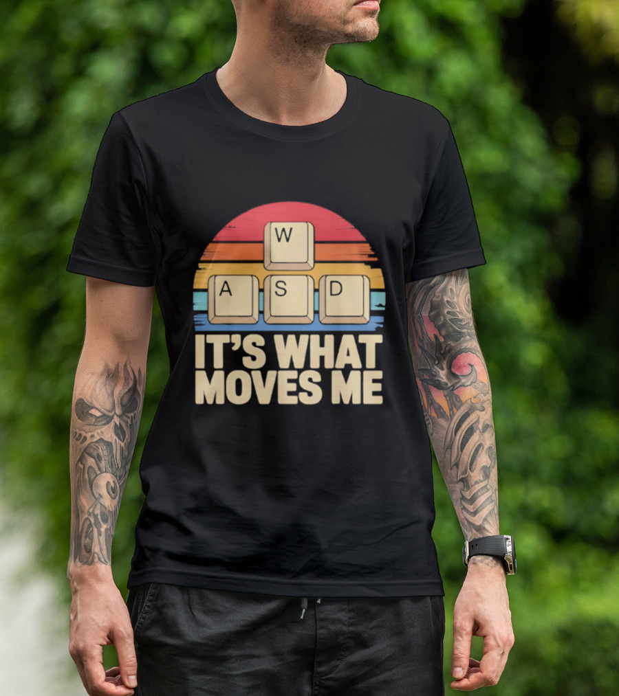 Retro WASD It's What Moves Me Gaming Keys Funny PC Gamer T-Shirt