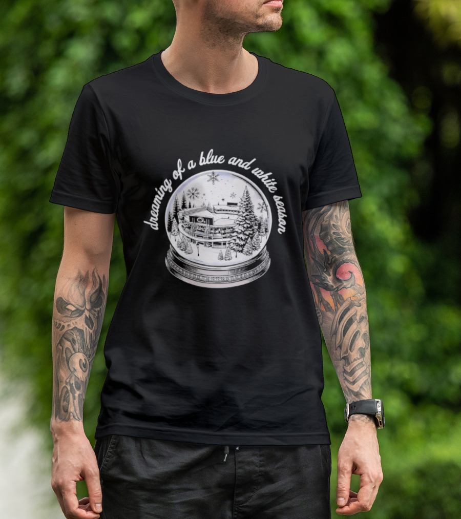 Dreaming Of A Blue And White Penn State Stadium Snow Globe T-Shirt