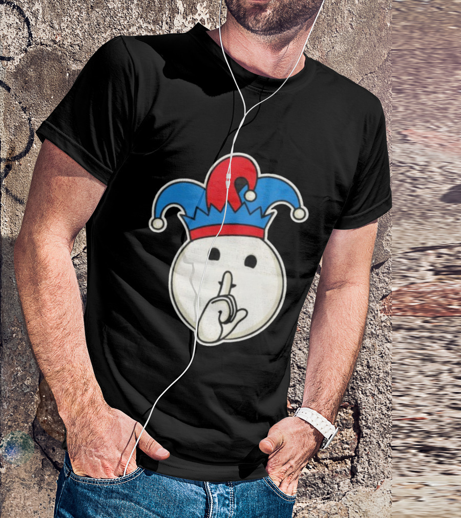 Silent Fool Jester Emoji Quiet Gesture T-Shirt