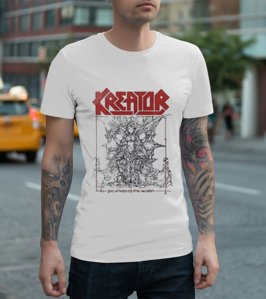 Kreator Krushers of the World Tracklist Vintage Metal Band Merch T-Shirt