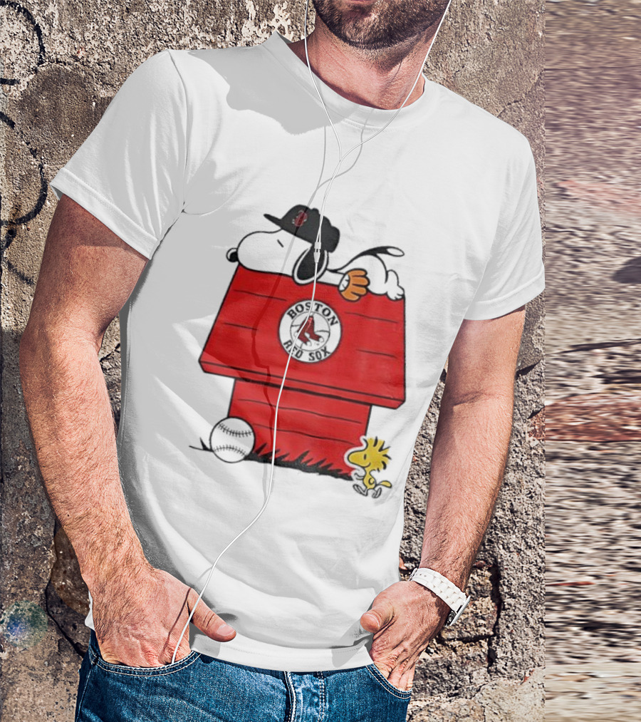 Snoopy Woodstock Boston Red Sox Dugout MLB Baseball T-Shirt
