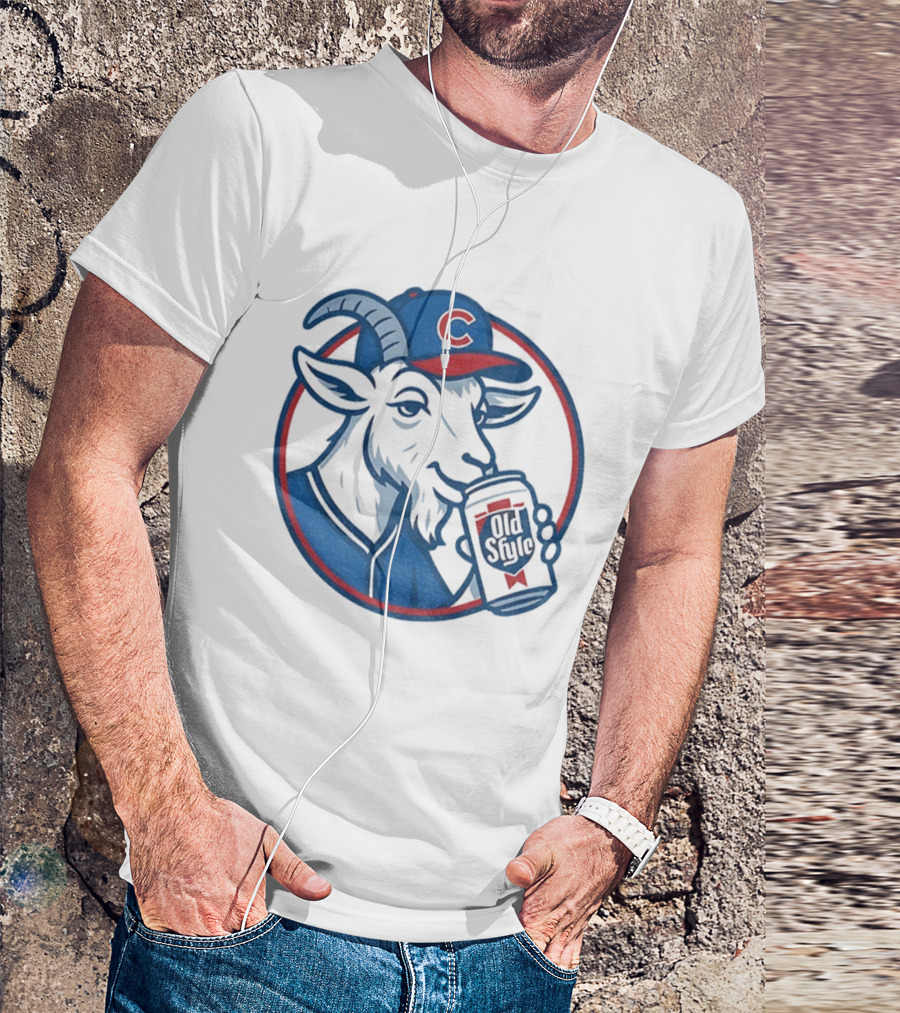 Wrigley Goat Chicago Cubs Old Style Beer MLB 2025 T-Shirt