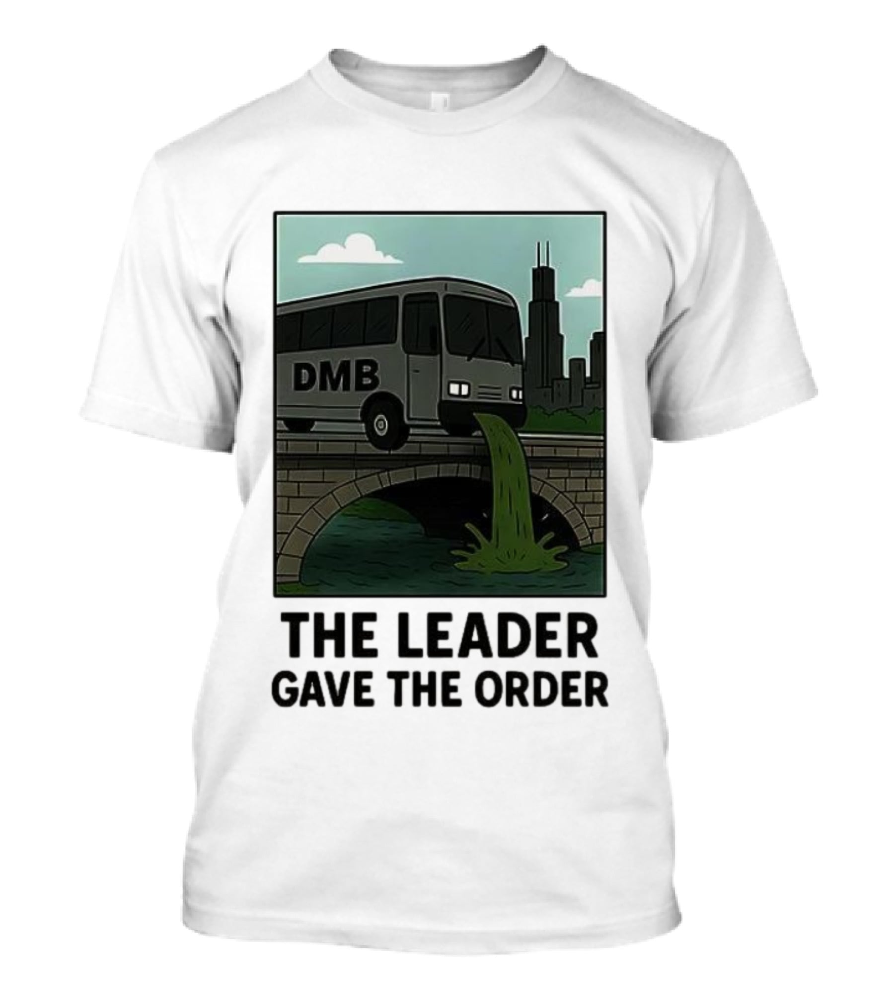 DMB Tour Bus Incident Chicago Riverbridge Skyline T-Shirt