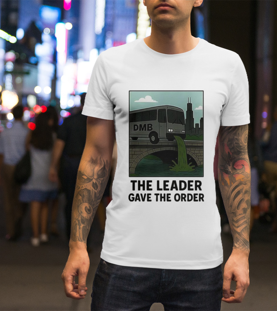 DMB Tour Bus Incident Chicago Riverbridge Skyline T-Shirt