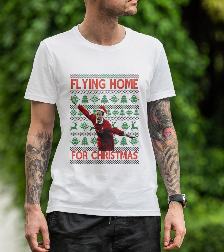Swindon Town Jan Aage Fjortoft Flying Home For Christmas Ugly Xmas Sweater T-Shirt