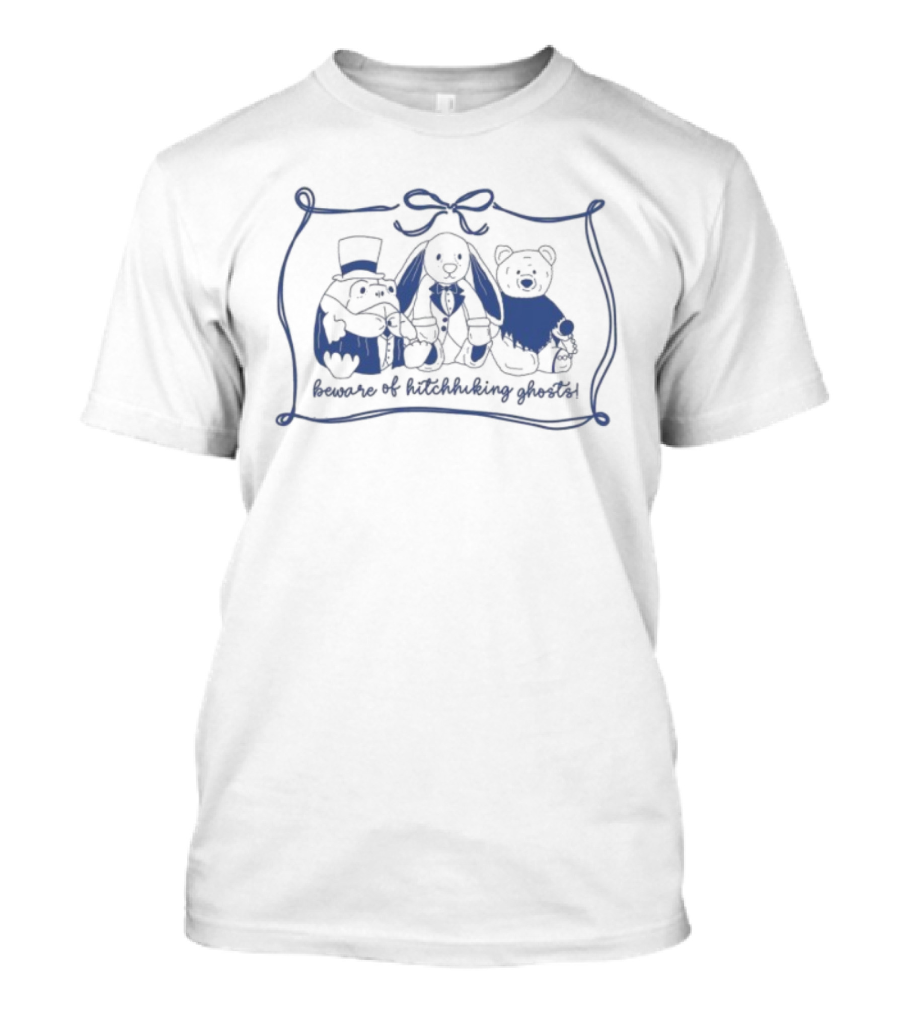 Jelly Ghosts Beware Of Hitchhiking Ghosts Classic Character Trio T-Shirt