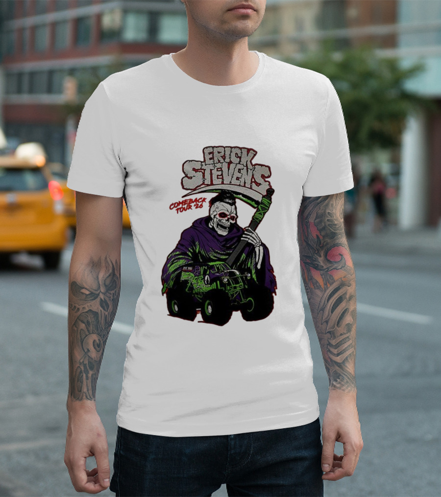 Erick Stevens Comeback Tour 2026 Skull Skeleton Monster Truck T-Shirt