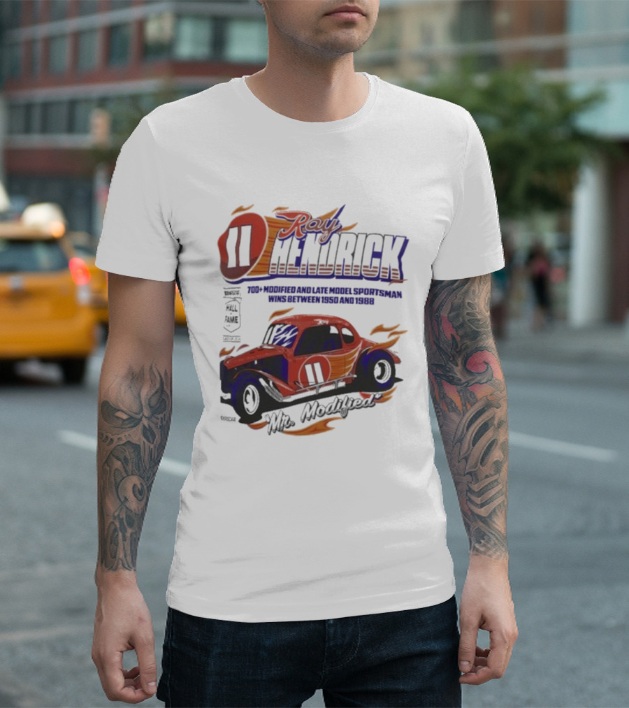 Ray Hendrick 11 Checkered Flag Sports Hall Of Fame Inductee Mr Modified Racing Car T-Shirt