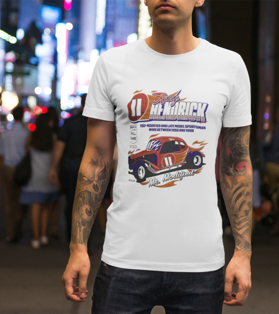 Ray Hendrick 11 Checkered Flag Sports Hall Of Fame Inductee Mr Modified Racing Car T-Shirt