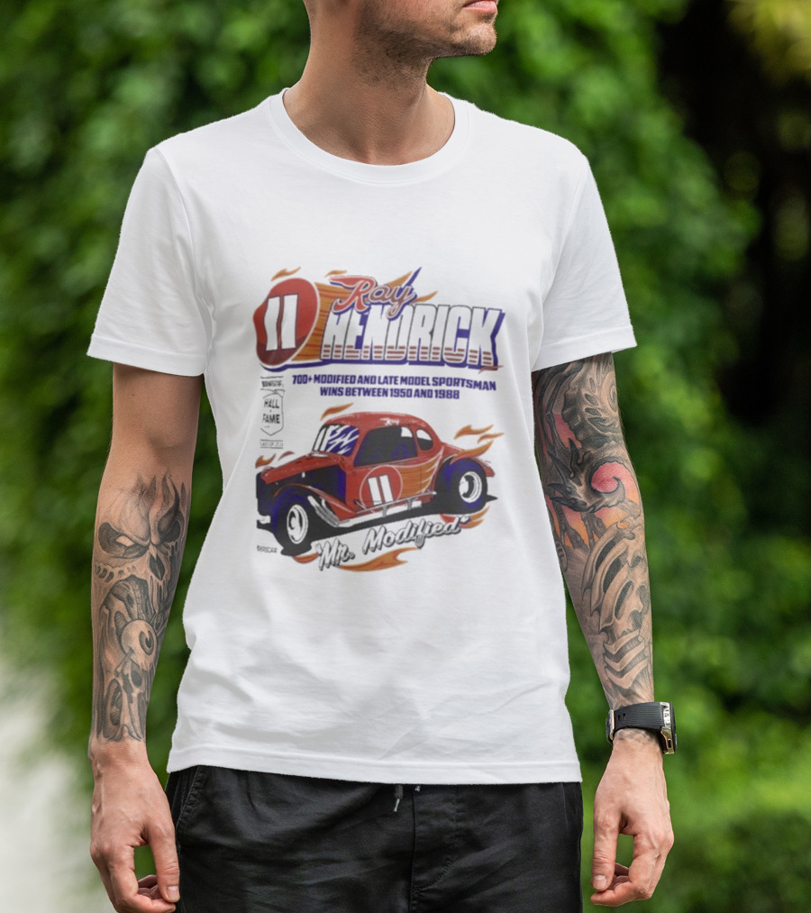Ray Hendrick 11 Checkered Flag Sports Hall Of Fame Inductee Mr Modified Racing Car T-Shirt