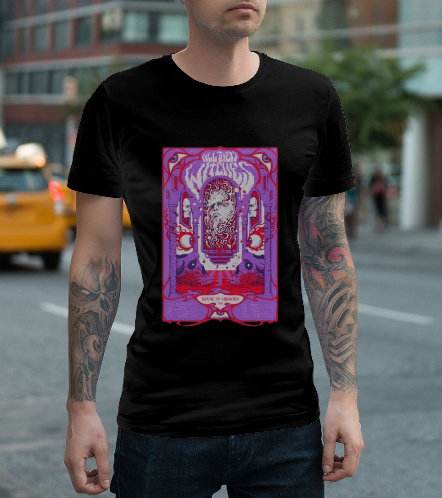 All Them Witches House Of Mirrors 2026 Spring Tour Dates Red Purple Psychedelic T-Shirt