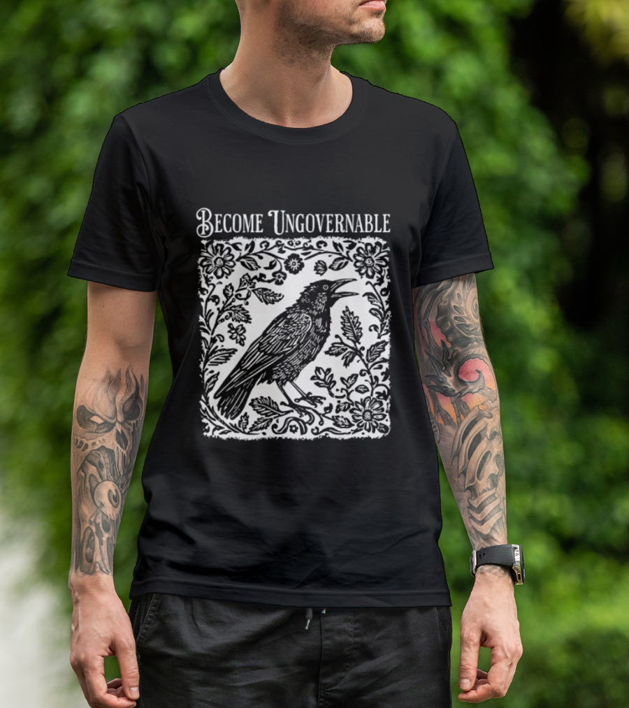 Become Ungovernable Bird Floral T-Shirt