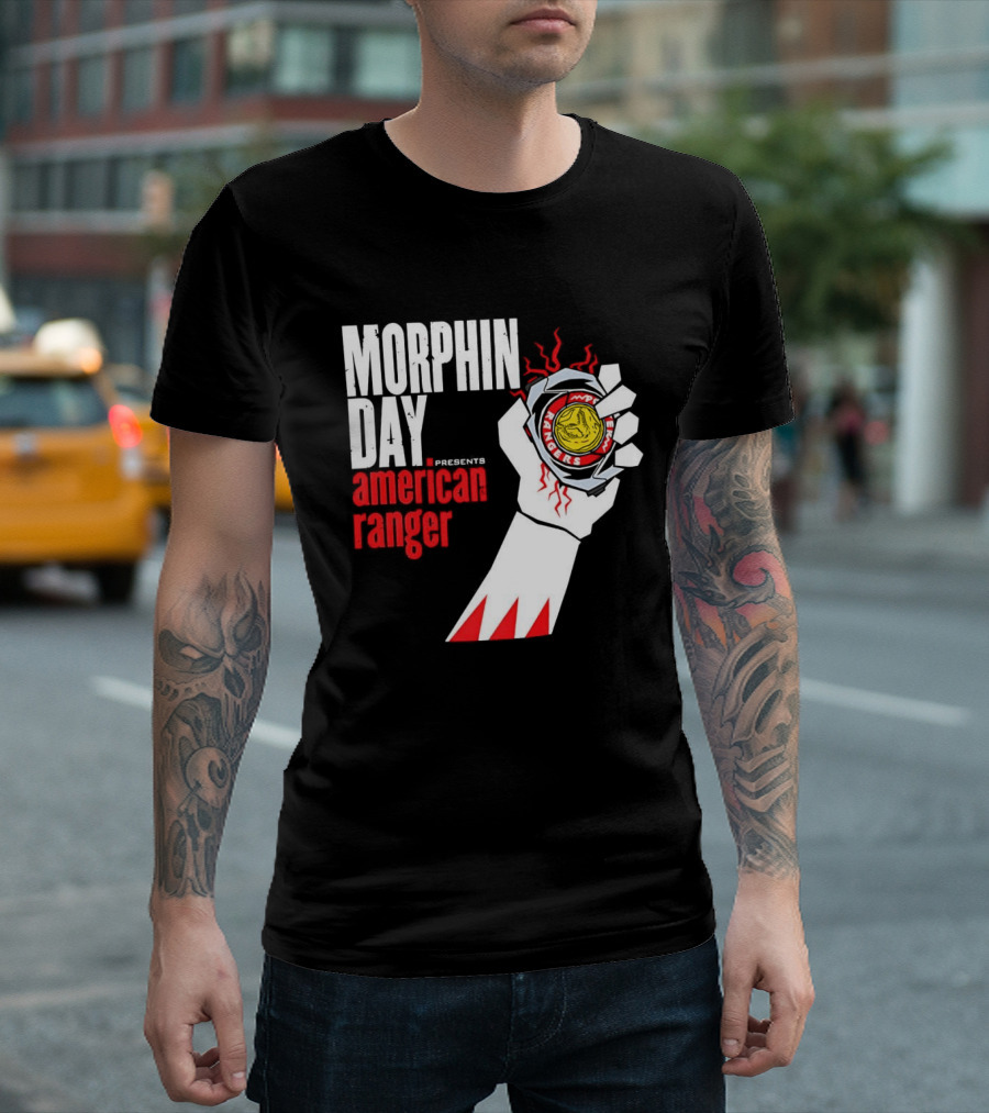 Power Rangers Morphin Day Presents American Ranger Power Coin Action T-Shirt