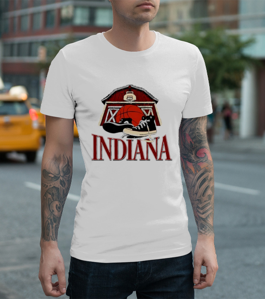 Heartland Hoops Indiana Basketball Barn Sneakers T-Shirt