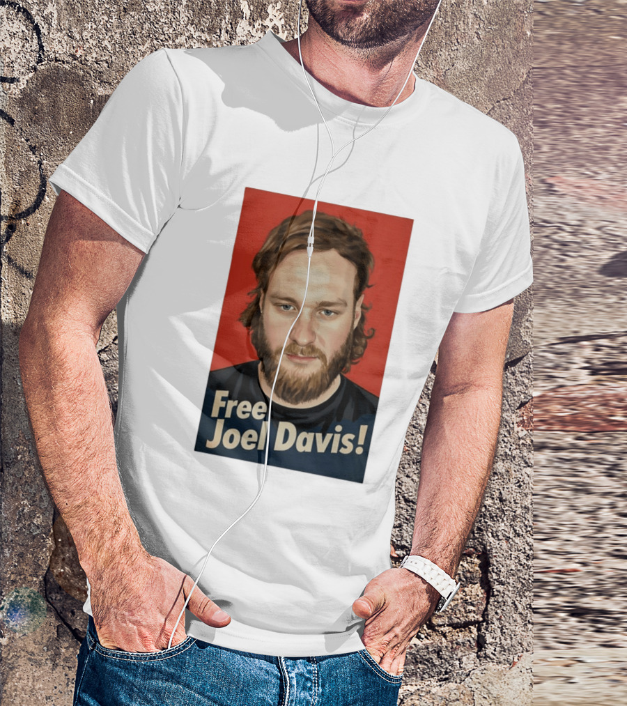 Free Joel Davis Bold Portrait Red T-Shirt
