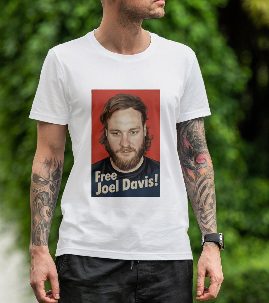 Free Joel Davis Bold Portrait Red T-Shirt