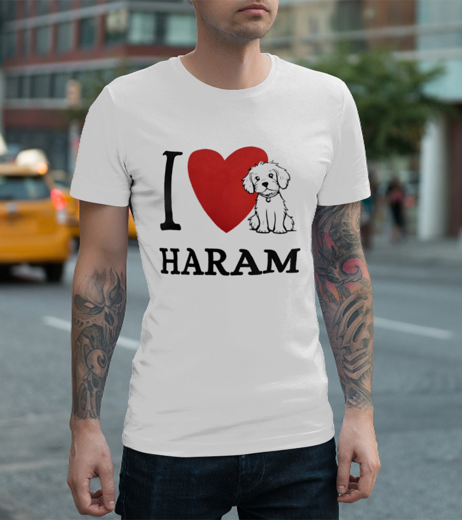 I Love Haram Cute Dog Heart T-Shirt